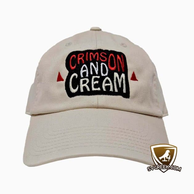 dst crimson and cream cap hat