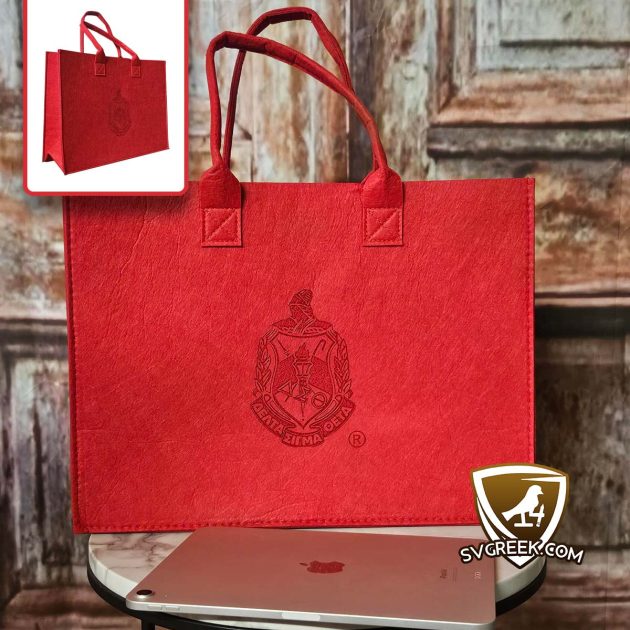 Delta Sigma Theta tote bag felt