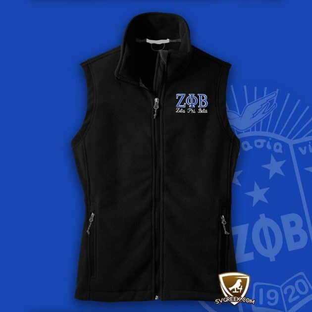 zeta phi beta fleece vest