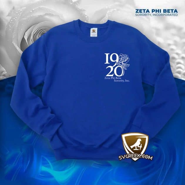 zeta phi beta white rose sweatshirt