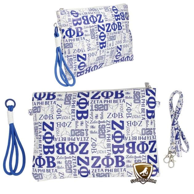 zeta phi beta wristlet pouch