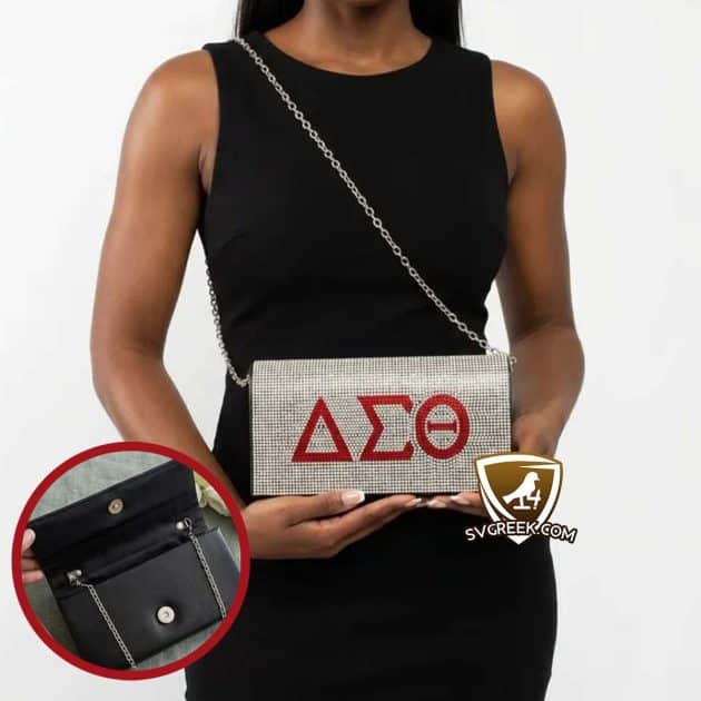 delta sigma theta clutch rhinestone